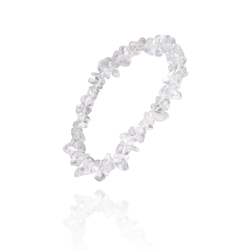 Bransoletka na gumce kryształ górski