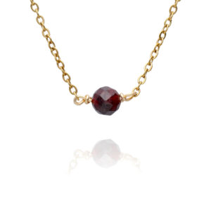 Naszyjnik z kuleczką granat kamień